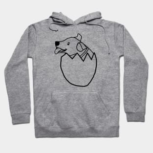 Minimal Jack Russell Dog Hatching from Egg Hoodie